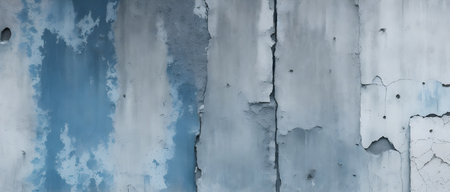 Panoramic texture of old blue painted wall. Abstract background, Generative AIの素材