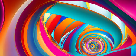 3D illustration of abstract fractal, Generative AIの素材