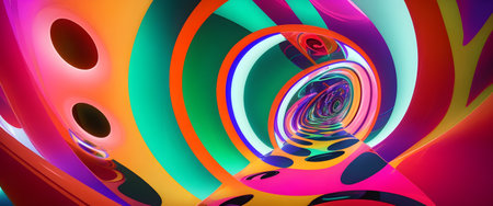 3d illustration of abstract geometric composition, Generative AIの素材