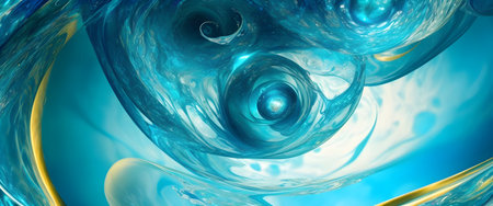3d abstract fractal design, Generative AIの素材