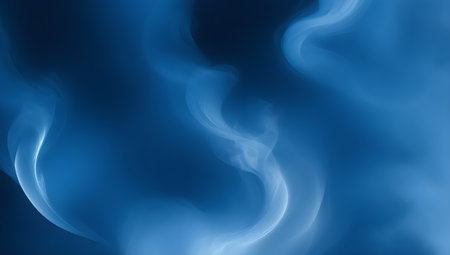 Abstract blue background with some smooth lines in it and some smoke, Generative AIの素材
