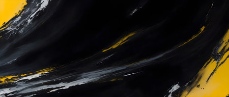 Black and yellow oil paint. Abstract background. Generative AIの素材
