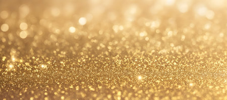 Golden glitter vintage lights background, Generative AIの素材