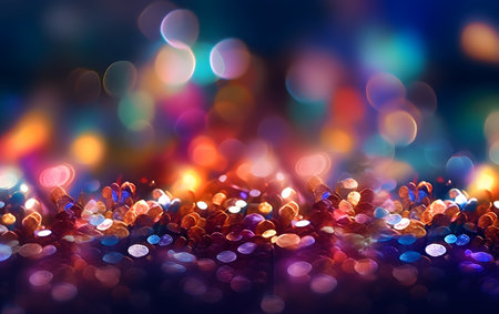Abstract background with bokeh defocused lights and sparkles, Generative AIの素材