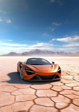 Sport car in the desert.の素材