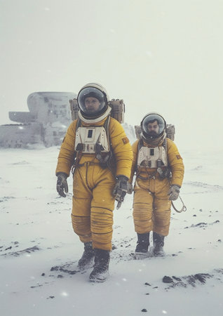 Astronauts in spacesuitの素材