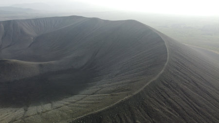 Aerial view of the crater of Mount Bromo, Java, Indonesiaの写真素材