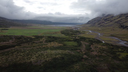 Aerial view of Connemara National Park, County Galway, Irelandの写真素材