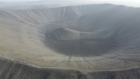 Aerial view of the crater of Mount Bromo, East Java, Indonesiaの写真素材