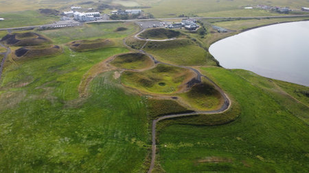 Aerial view of Connemara National Park, County Galway, Irelandの写真素材