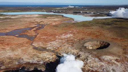 The Hveravellir geothermal area, Iceland, Europeの写真素材