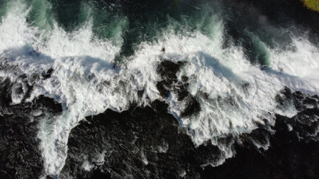 Aerial view of the famous Gullfoss waterfall in Icelandの写真素材