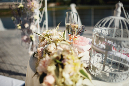 eautiful wedding still life with bouquetの写真素材