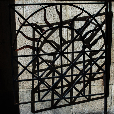 Exquisite forged black lattice close up. Rome artの写真素材