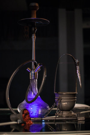 Purple hookah togather with all