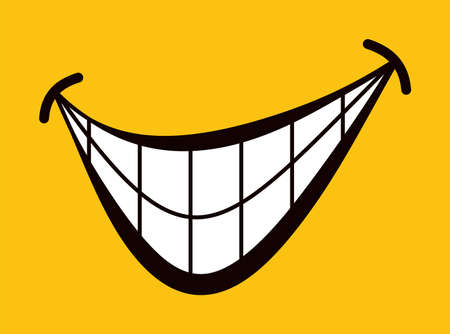 World of smiles. Vector set. The icon symbolizes a happiness and joy, cheerful mood, a smile, good emotions, joyful thoughts and positive. Smile icon for websites and phones on a colored background.のイラスト素材