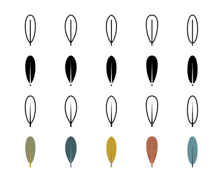 Olive leaves vector line icons. nature and ecology. Olive, leaves, plant, vector, icons, drawing, silhouette and more. Isolated collection of olive leaves for websites icon on white background.のイラスト素材