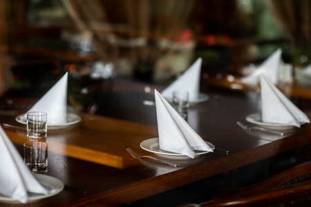 beautifully served table in a restaurant. selective focusの写真素材