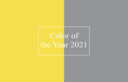 Color of the Year 2021. Illuminating and Ultimate Gray. Creative design for trendy color illustrationの写真素材