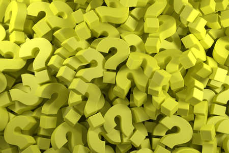Infinite yellow question marks, business and marketing concepts, original 3d illustration. 3D Renderingの写真素材