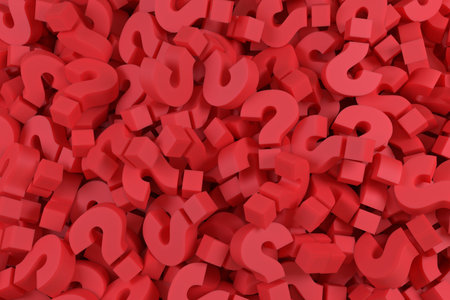 Infinite red question marks, business and marketing concepts, original 3d illustration. 3D Rendering