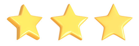 Minimal star symbol isolated on a white background. Rating stars icon for review product. 3d...