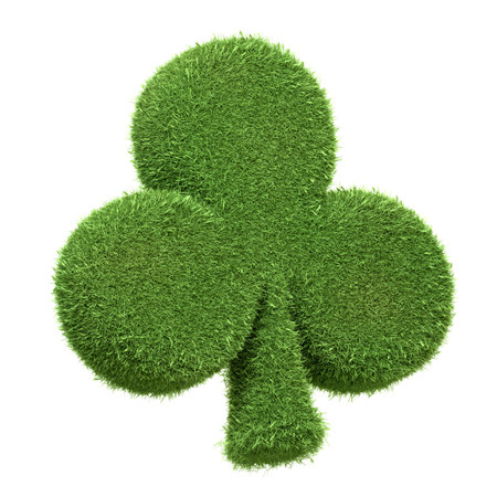 A green grass check mark symbol, representing approval, eco-friendly choices, and positive confirmation, isolated on a white background. 3D render illustrationの写真素材