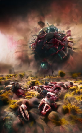 Virus epidemic, Coronavirus infection background covid 19, dangerous vacine adstract. High quality...