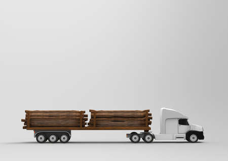 American Truck with woods. 3D rendering.の写真素材