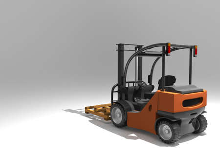 Forklift truck with pallet. 3D rendering.の写真素材