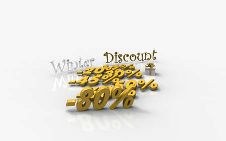 Winter discount.3d renderingの写真素材