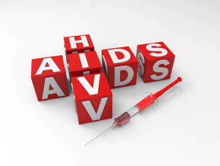 Aids and hiv text on background. 3D rendering.の写真素材