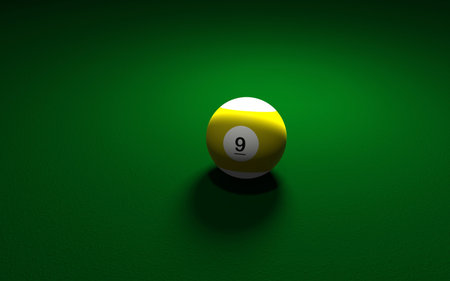 Billiard ball isolated with shadow.Pool ball.3D rendering.