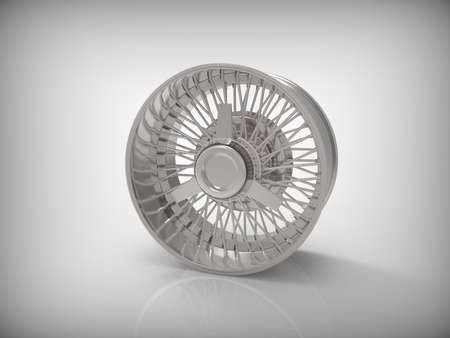 Old car rim. Car rim for oldtimer car. 3D rendering.の写真素材