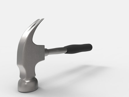 Hammer on white background. 3d rendering.の写真素材