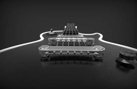 Close up of guitar. Electic guitar. 3D rendering.の写真素材