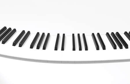 Piano keyboard wave on background. 3D rendering.の写真素材
