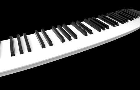 Piano keyboard wave on background. 3D rendering.の写真素材