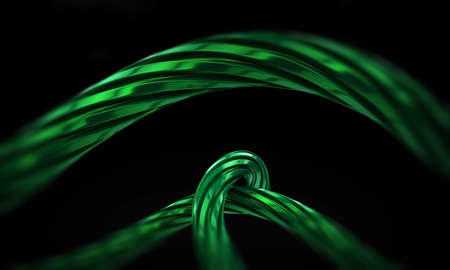 Abstract 3D rendering of pipe. Black background.の写真素材