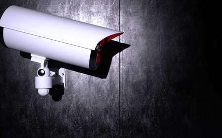 Security camera on wall. 3D rendering.の写真素材