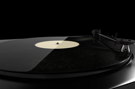 Gramophone on background. 3D rendering.