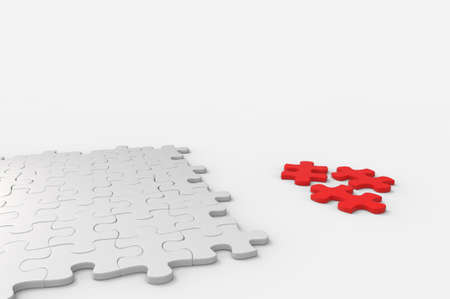 Puzzle. Toy. 3d rendering.の写真素材