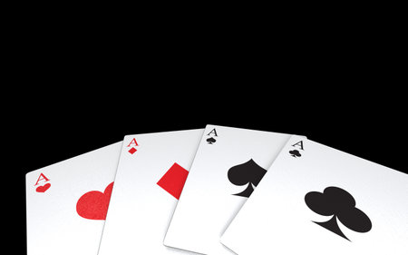 Aces cards for poker game. 3D rendering