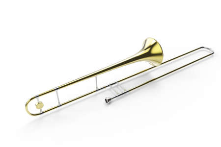 Trombone. Music instrument. 3D rendering.の写真素材