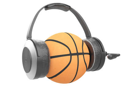 Basketball Ball with Headset Isolated. 3D renderingの写真素材
