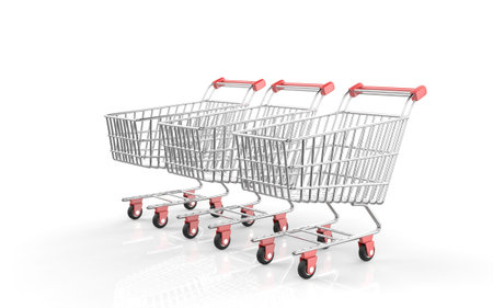 Shopping cart. 3D renddering.