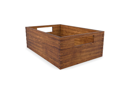 Wooden box. 3D rendering