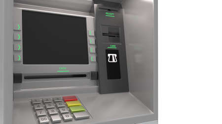 Atm machine. Bank machine. 3D renderingの写真素材