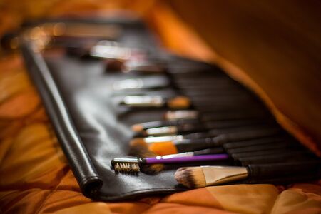 Makeup brushes ready to make magicの写真素材