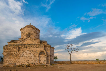 Church in Cyprus Paralimni. Mediterranean architecture. Iconic tourist attractions of Cyprus....